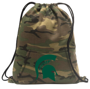 Michigan State University Backpack CAMO Drawstring Bag Pack CLASSIC HOODY DESIGN