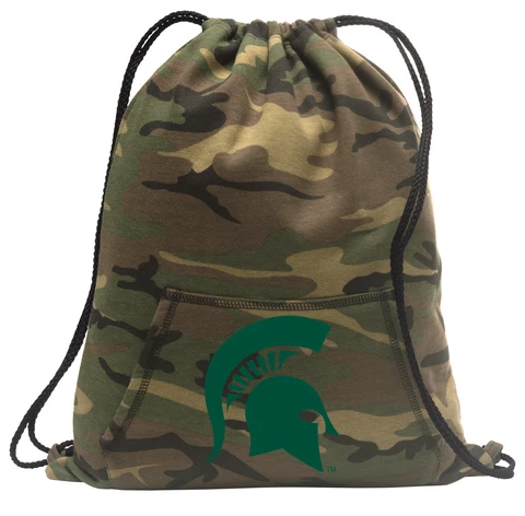 Michigan State University Backpack CAMO Drawstring Bag Pack CLASSIC HOODY DESIGN Cover