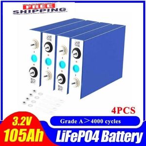 4pcs 3.2v 105ah Lifepo4 Battery Cell 12v 24v Electric RV Golf car outdoor solar