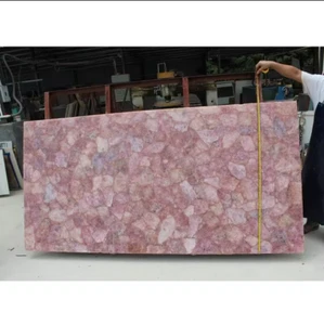 Natural Pink Quartz Counter Slab, Agate Quartz Kitchen Dining Slab, Home Decor - Picture 1 of 11
