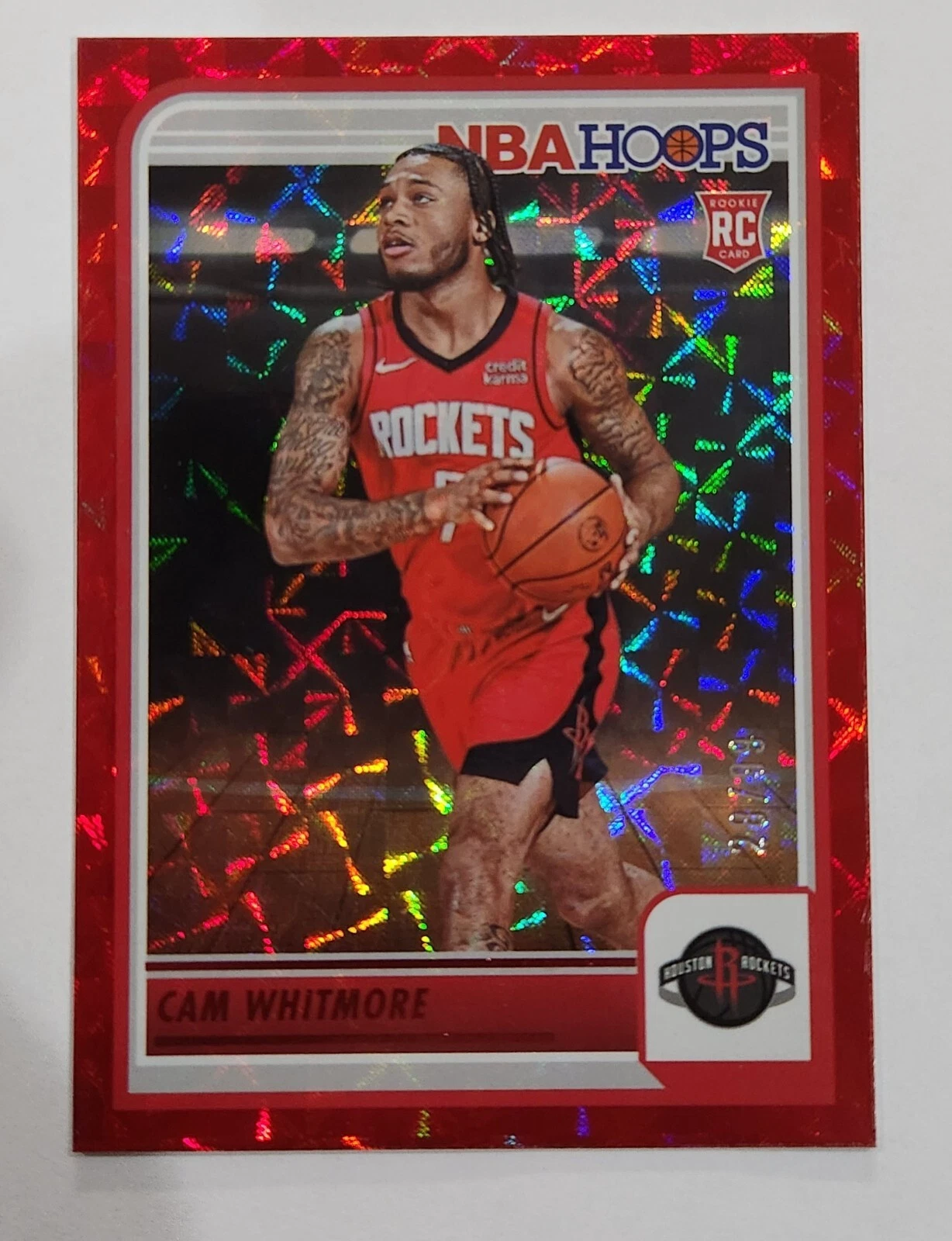 2023-24 Hoops Cam Whitmore #265 Hyper Red /99 Asia Tmall Rockets Rookie RC
