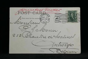 Pa: Philadelphia 1904 #300 Postcard to Belgium, 1c Rate, Printed Matter - Bild 1 von 2