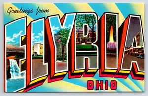 Carta grande de saludos de postal de Elyria, Ohio - Imagen 1 de 2