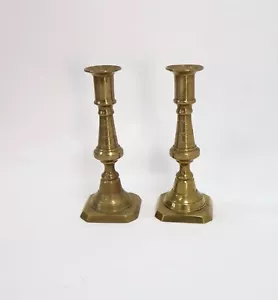 Vintage Small Brass Candlesticks Candle Holders Candle Stick 6.75” Tall - Picture 1 of 10