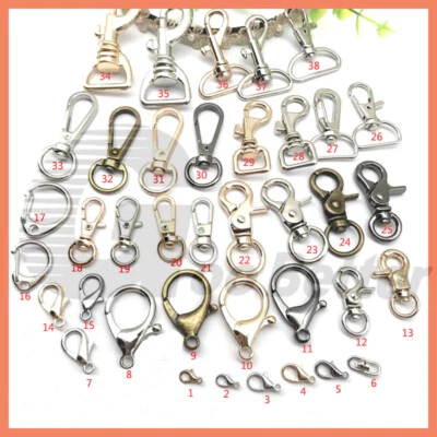 Swivel Clip Clasp Key Ring Snap Hooks Finding Lobster Bag Clasp Various Size - Image 1 of 4