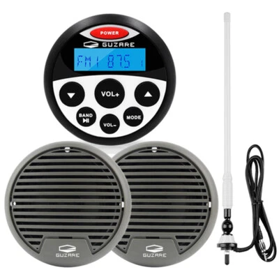Marine Stereo Radio System w/ Waterproof Boat Speaker for ATV UTV Golf Cart - Image 1 of 4