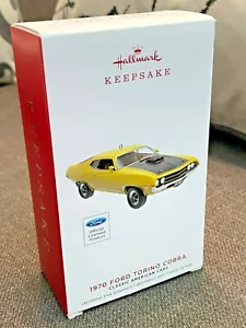 2019 HALLMARK 1970 FORD TORINO COBRA YELLOW 29TH IN CLASSIC AMERICAN CARS NEW - Picture 1 of 1