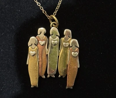 "Collar colgante Mima & Oly Far Fetched 5 hermanas tritón 925 Italia 18""" Foto 1 de 4