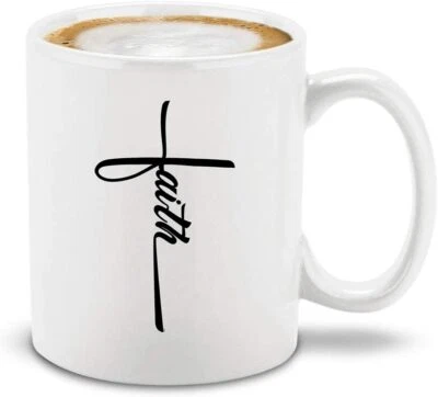 SHOP4EVER Faith Cross Coffee Mug Christian Jesus Christ I Love Jesus Religious Mug