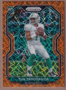 2020 Panini Prizm Prizms Orange Lazer #339 Tua Tagovailoa RC - Miami Dolphins