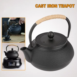 1.8L Gas Stove Heatable Cast Iron Tea Kettle Teapot Comes W/Strainer GIFT - Picture 1 of 12