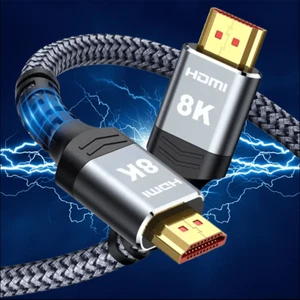 HDMI Cable 4K 8K 1M 2M 3M 8K 2.1 Cable Gold Plated 8k @60Hz 4k @120Hz 48Gbps - Picture 1 of 4