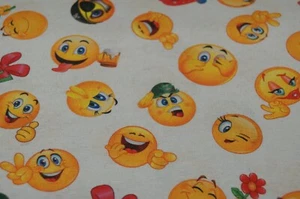 Decorative Fabric Smileys Cotton 50X140Cm Cotton Polyester - Picture 1 of 1