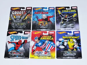 Hot Wheels Marvel Spider-Man Star-Lord Ant-Man Wolverine Captain America 6 Set - Picture 1 of 9