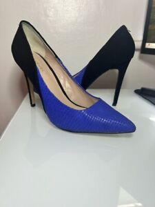 Kurt Geiger Carvela blue and black velvet Stiletto Heel Shoes Size Uk 6/39 
