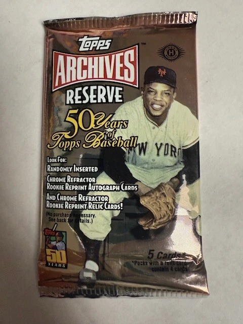 2001 Topps Archives Reserve Baseball Sealed Pack Hobby 5 Cards Willie Mays Autos - Image 1 of 1
