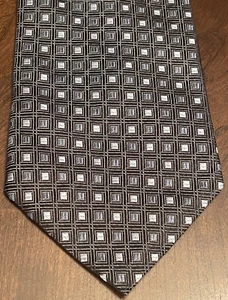 Geoffrey Beene Black Blue 100% Silk Men’s Neck Tie Made In USA - Picture 1 of 9