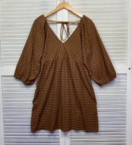 Vera Moda Dress Womens Medium Oversize Sleeves Short V Neck Shift - Bild 1 von 9