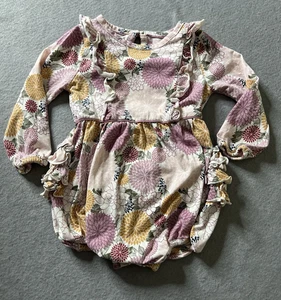 RuffleButts Langarm Body Mädchen 18-24 Monate Rüschen Floral Blumen Rosa - Bild 1 von 3