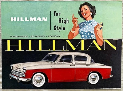 Hillman range brochure c1958 - Minx Saloon, Estate, Convertible #582/H - Image 1 of 3