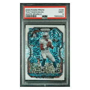 Tarjeta SSP Tua Tagovailoa PSA 9 2020 Panini Prizm White Sparkle Rookie RC #339 - Imagen 1 de 3