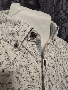 RJR JOHN ROCHA Autumn Floral, Chambray Linen blend Shirt, Large, Long Sleeved - Picture 1 of 10