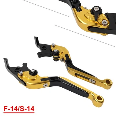 CNC FoldingExtendable Brake Clutch Levers For Suzuki DL1000/V-STROM GSX1400 Gold - Image 1 of 4