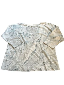 J. Jill PureJill T Shirt Langarm Sweatshirt Marmor Blau Welle Freizeit Damen S - Bild 1 von 5