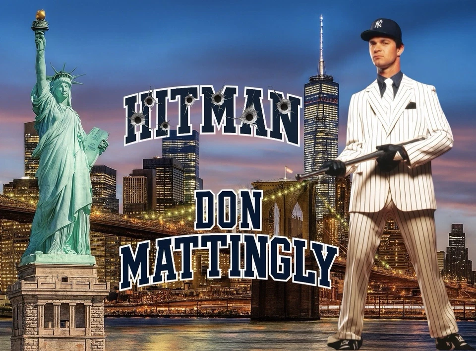 Don Mattingly Hitman Poster Art Print Metal Sign 12x8in Vintage Yankees Old Ugn - Image 1 of 4