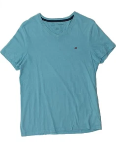 TOMMY HILFIGER Girls T-Shirt Top 11-12 Years XS Blue Cotton BX20 - Picture 1 of 3