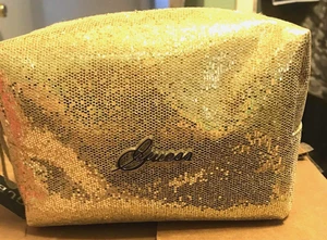 Guess cosmetic bag gold glittery NWT - Picture 1 of 5