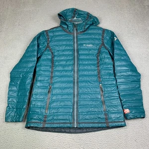 Columbia Titanium OutDry Jacket Womens Large Teal 700 Down Fill Hooded - Picture 1 of 13
