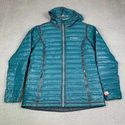 Columbia Titanium OutDry Jacket Womens Large Teal 700 Down Fill Hooded - Image 1 of 4