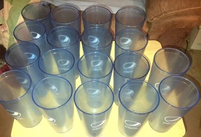 LOT 18 PEPSI COLA RESTAURANT PLASTIC TUMBLERS 20oz CUPS LIGHT BLUE IMPACT INTL - Image 1 of 4