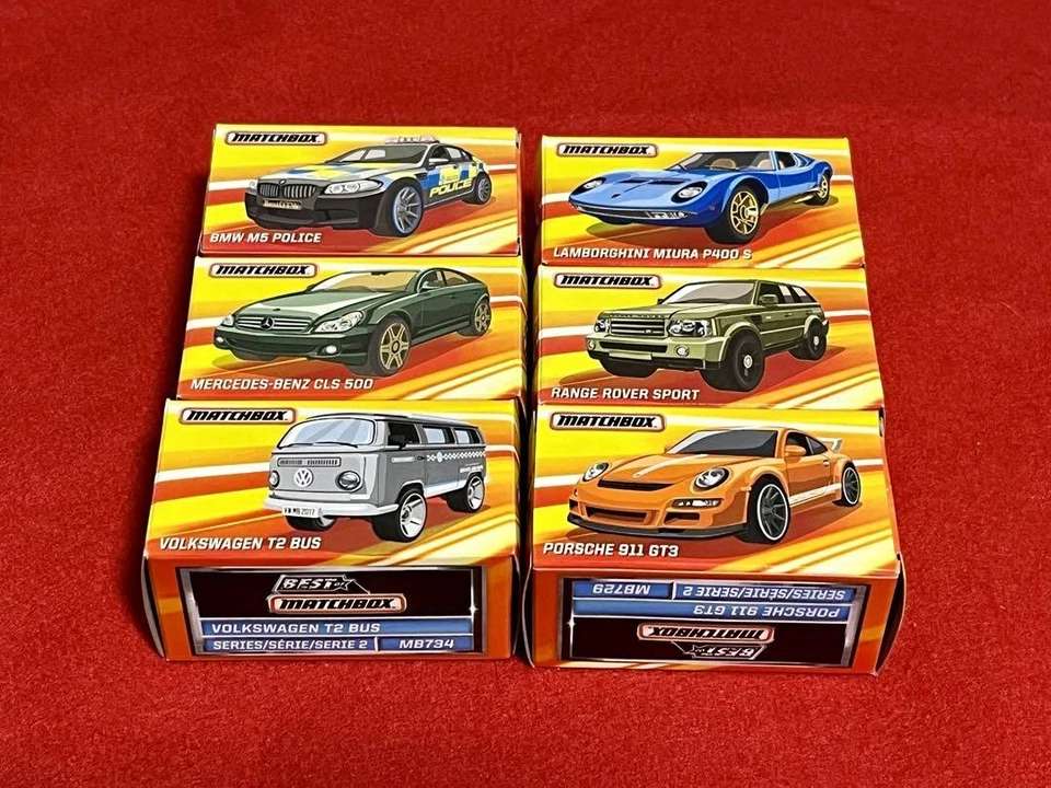 Matchbox BMW Lamborghini Mercedes-Benz Land Rover Porsche Volkwagen 6-type set  - Image 1 of 4