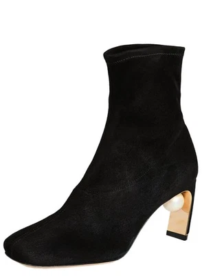 Nicholas Kirkwood Mujer Maeva Imitación Perla Elastizado Botines 36 Negro Nuevo en Caja $895 Foto 1 de 4