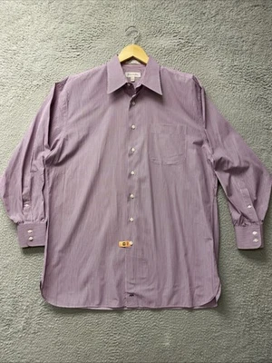 Camisa VINTAGE Nordstrom Para Hombre Talla 16.5 34 Algodón a Rayas Tejida en Italia/161-39 Foto 1 de 4