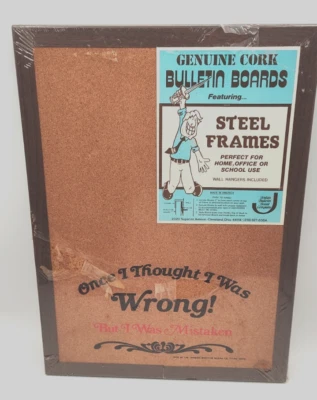 Vtg Bulletin Cork Board Humorous Funny Thought I Was Wrong Mistaken New Sealed - Image 1 of 4