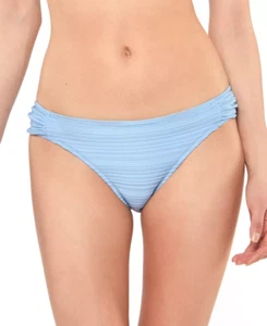 JESSICA SIMPSON Side Shirred Hipster Bikini Bottoms Medium Blue Mist Swimwear - Picture 1 of 2