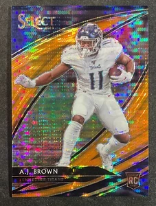 2019 Select AJ Brown Field Level Orange Pulsar Prizm Rookie RC/11 Titans Eagles - Foto 1 di 11
