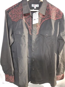 Cuaco Rancho Black And Red Charro Button Up Shirt Size XL - Picture 1 of 10
