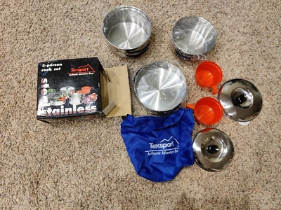 Texsport Fondo de Cobre Anodizado 2 Personas Juego de Cocina 7 Piezas Foto 1 de 3