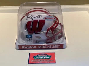 Ron Dayne Auto Mini Helmet Tristar /99 Heisman Trophy HOF Wisconsin Badgers - Picture 1 of 3