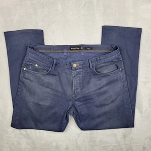 Massimo Dutti Jeans Mens 34 Slim Straight Dark Blue Denim Premium Zip Fly Adult - Picture 1 of 9