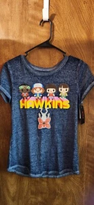 Girls Hawkins “Stranger Things” Navy Blue Soft T Shirt  Size XL 14-16 brand new - Picture 1 of 1