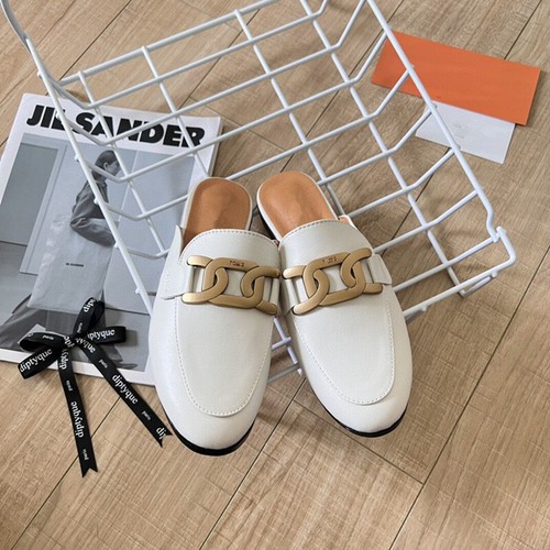 TOD’S Scarpe Mezze Ciabatte Tod's Donna Pelle Punta Tonda Quotidiane Tinta Unita