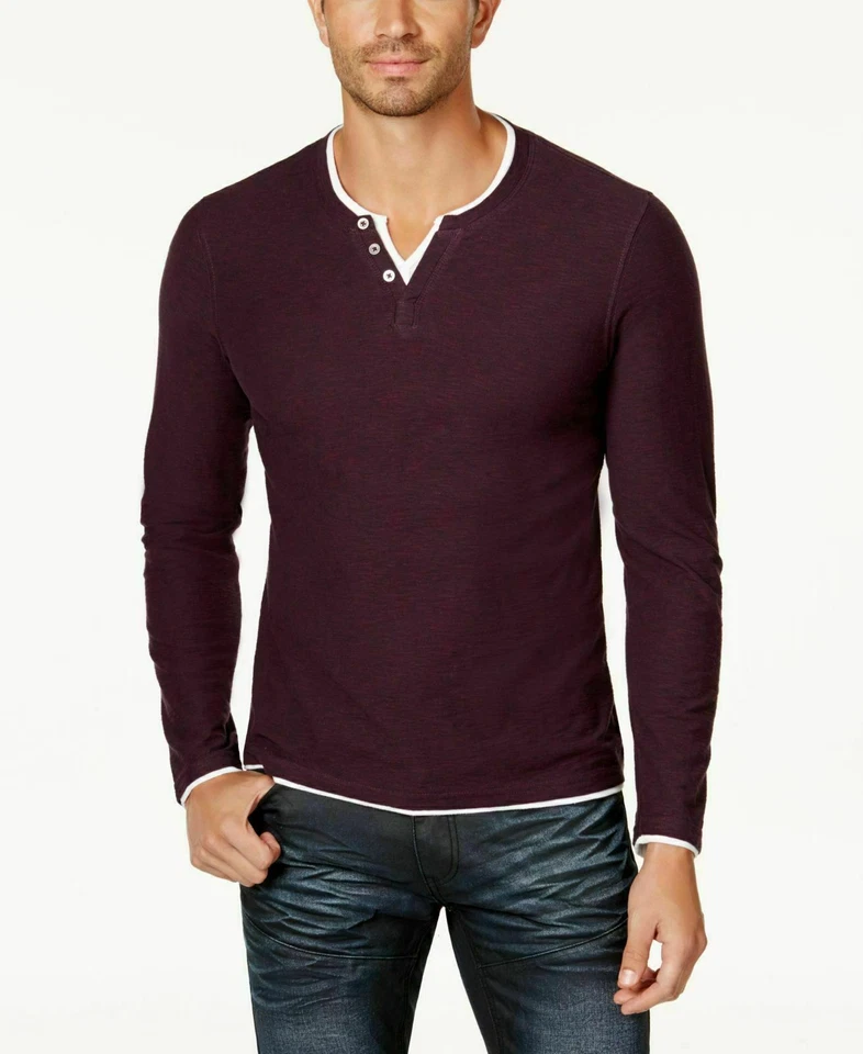 $100 INC International Concepts Men'S Red Long-Sleeve Henley T-Shirt, 3XL - Image 1 of 1