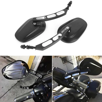 Черные боковые зеркала заднего вида для мотоцикла Harley Davidson Dyna Street Glide EFI - Изображение 1 из 4
