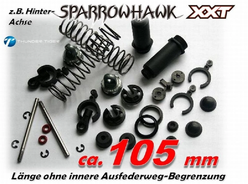 PD9295 Thunder Tiger Öldruck-Stoßdämpfer Hinten TA-ET, Länge ca. 105mm (2) TRA^ - Bild 1 von 1