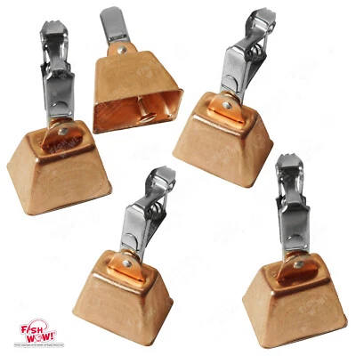 5pcs Fishing Copper Bell Alert Eagle Clamp Clips Lure Bait Bite Alarm Fish WOW!®